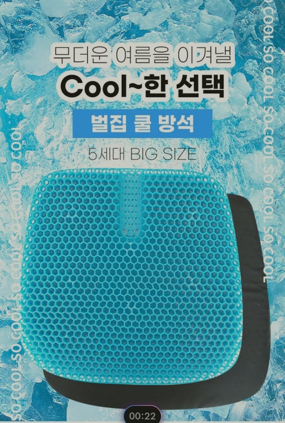 [토스쇼핑] 뉴리스 벌집 쿨 방석 블루 2개 (12,900원) (무료)