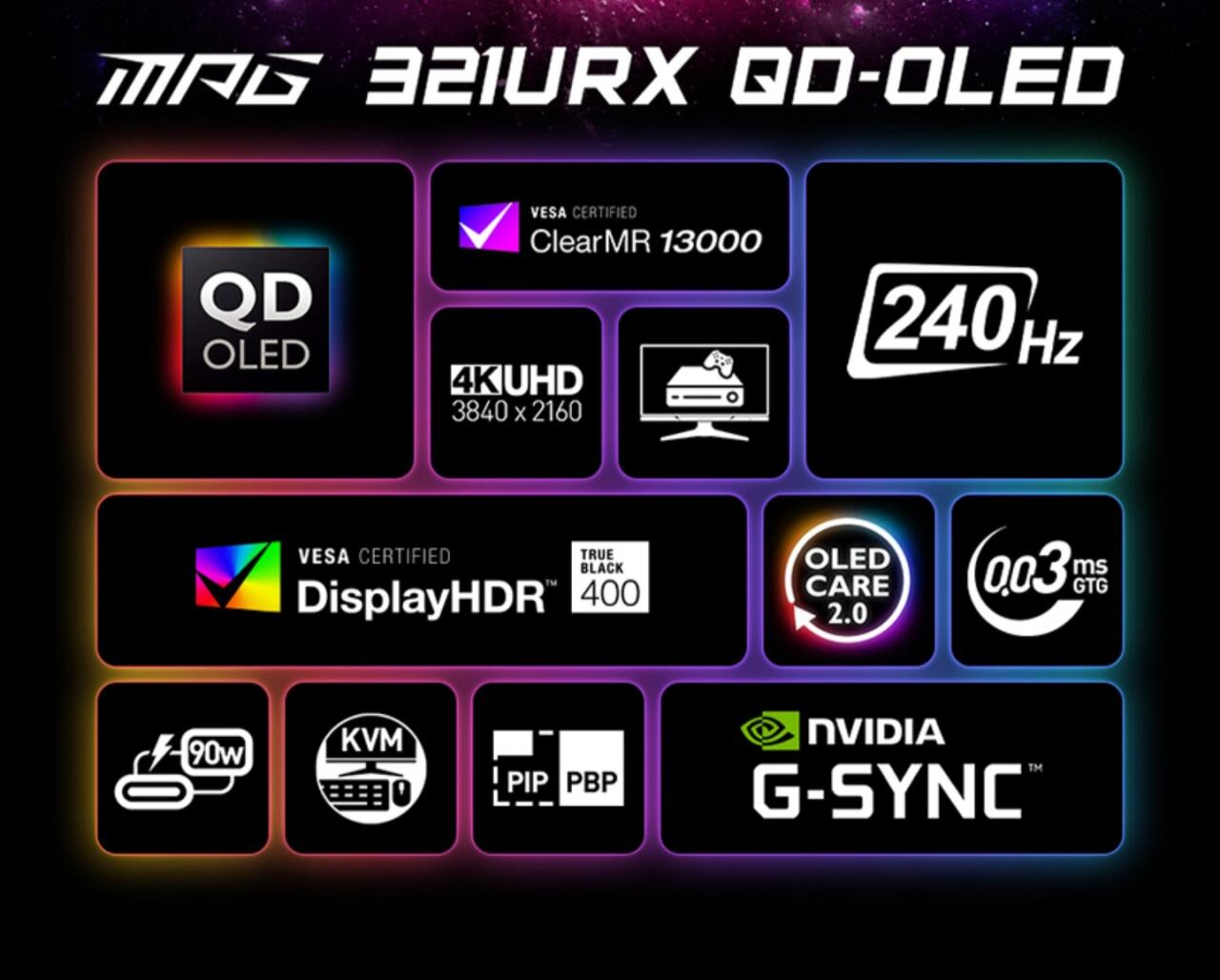 [지마켓] MSI MPG 321URX QD-OLED 240 4K UHD (카드999,720원) (무료)