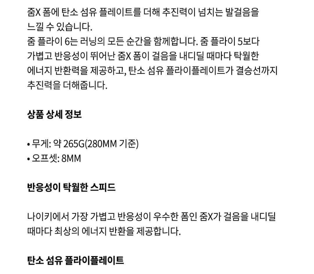 1000006755.jpg [롯데백화점] 나이키 줌 플라이 6 IR1995-010 (116,290원) (무료)