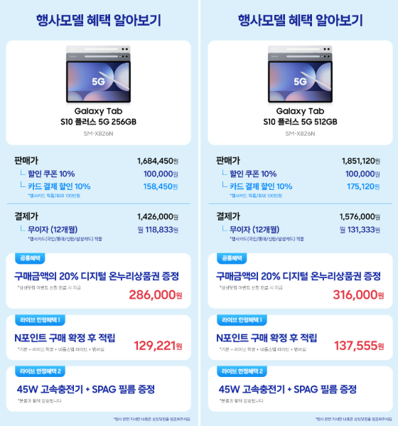 image.png [네이버] 갤럭시탭 S10 플러스 + 충전기 + 보호필름 (844,835원) (무료)