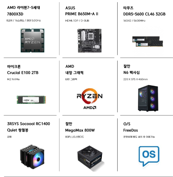 image.png [11번가] 7800X3D, 9800X3D 2TB 반본체 2종 (가격별상이) (무료)