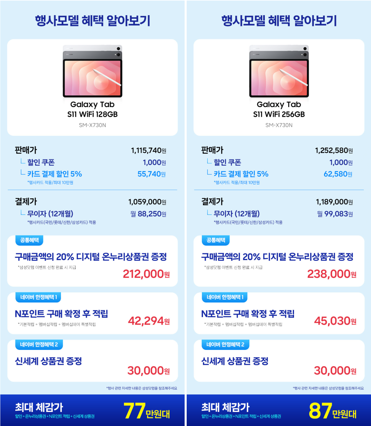 image.png [네이버] 갤럭시탭 S11 WiFi (732,822원) (무료)