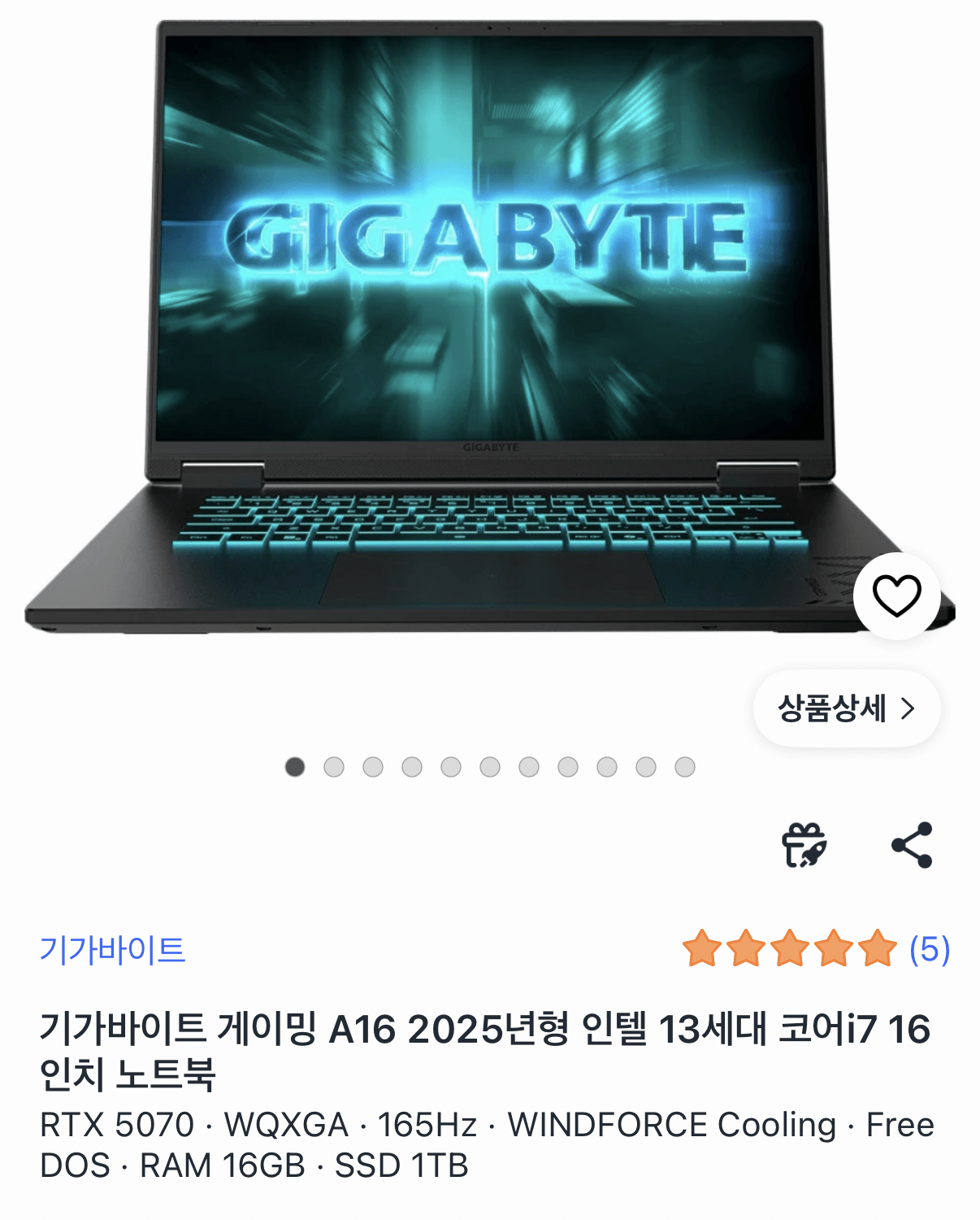 1474.png [쿠팡] 기가바이트 Gaming A16 CWH RTX 5070 (1,549,000원) (무료)