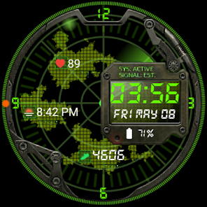 [구글플레이] 갤워치 페이스 h1502, Tactical Radar HUD (0원) (무료)