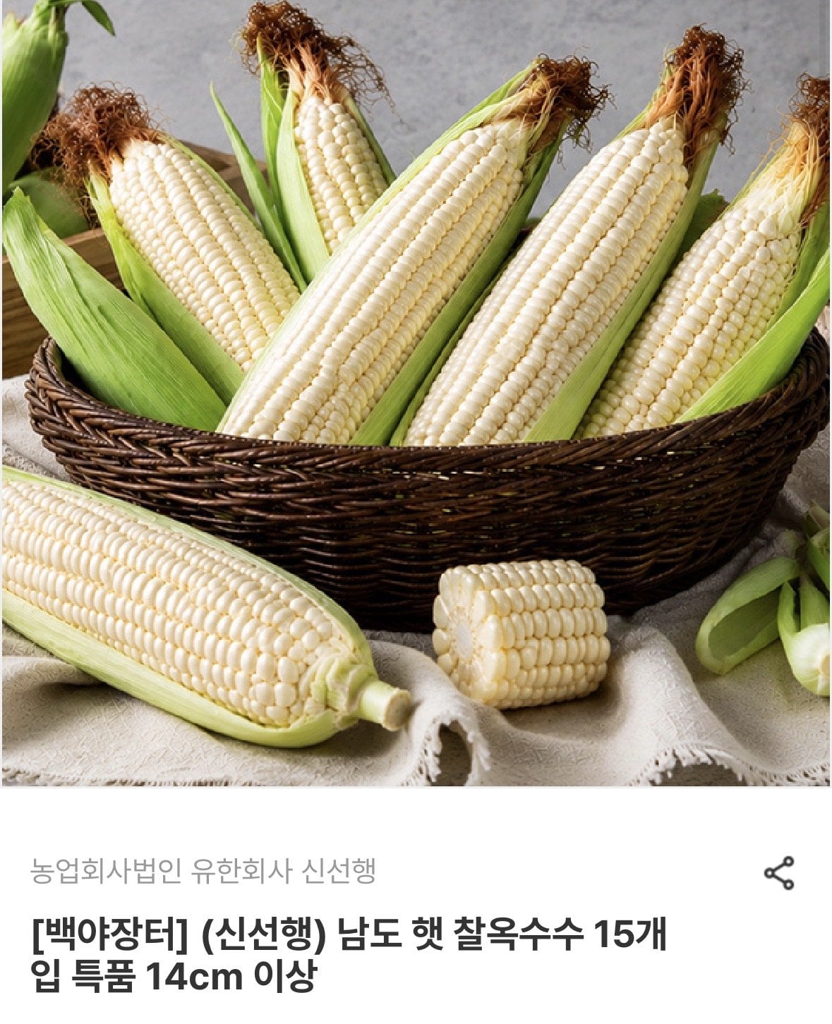 [남도장터] 햇 찰옥수수 15개입 특품 (9,520원) (무료)