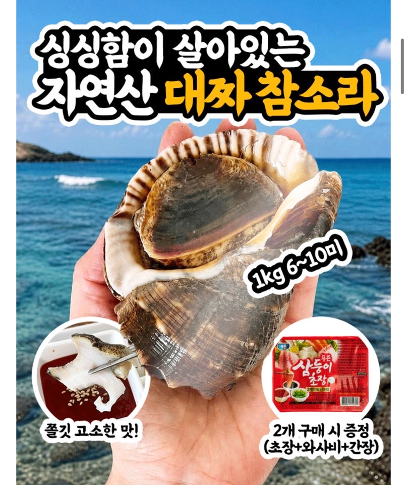 image.png [Lotte On] Ốc xà cừ sống trong nước 1kg 6-10 miếng (2 miếng) Quà tặng sinh ba khi mua hàng) (KRW) 9,870) (miễn phí)