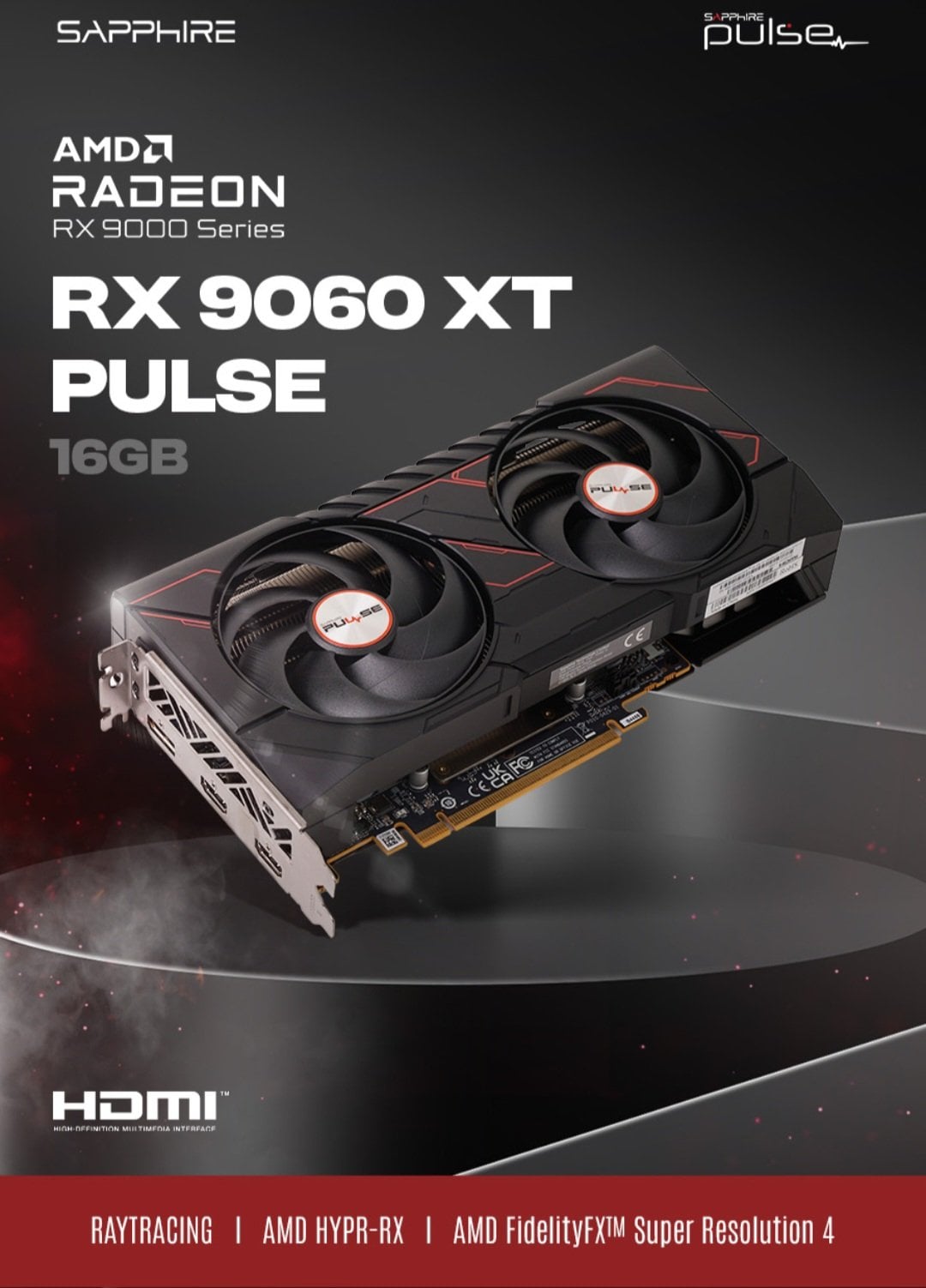 [지마켓] SAPPHIRE 라데온 RX 9060 XT PULSE OC D6 16GB 그래픽카드 (560,260원) (무배)