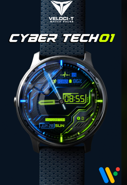 [구글플레이] 갤럭시 워치 페이스 Cyber Tech 01 등 2종 (0원) (무료)