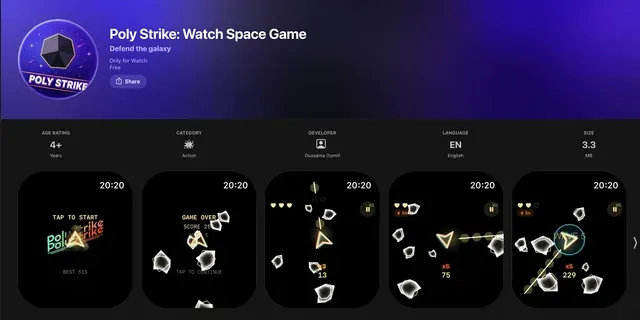 [애플앱스토어] 애플워치 Poly Strike: Watch Space Game (0원) (무료)