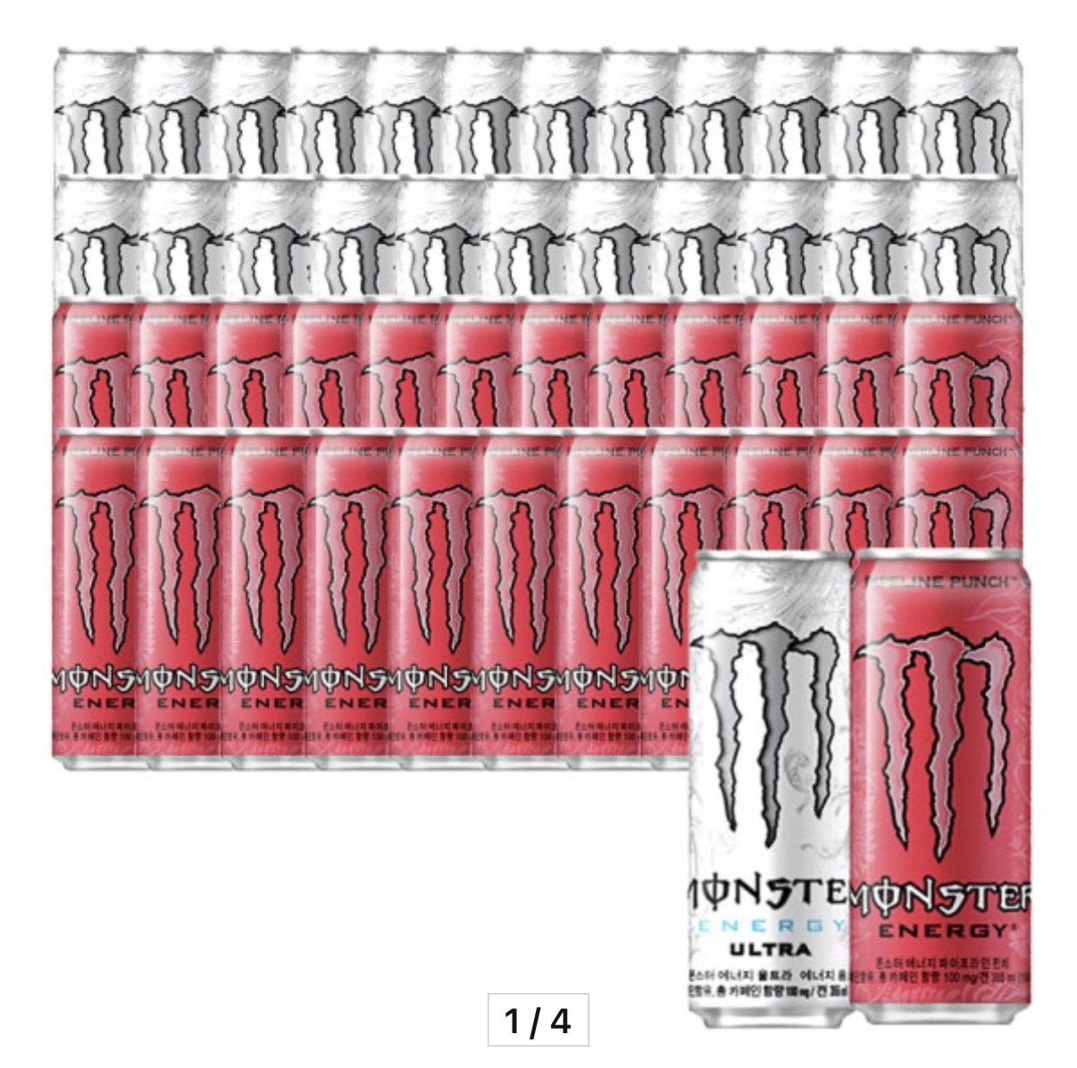 [옥션] 몬스터 에너지 울트라+파이프라인펀치 355ml 48캔 (각 24캔) (46,780원) (무료)
