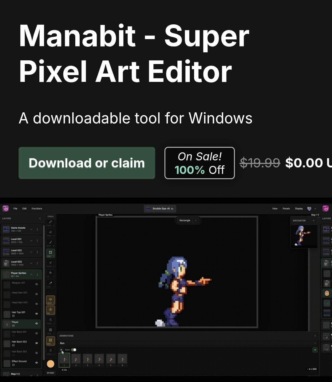 [itch.io] Manabit - Super Pixel Art Editor (0원) (무료)