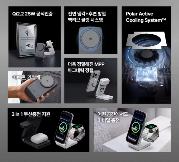image.png [Ali] (Đồng xu) Artmu Qi2.2 25W 3in1 Bộ sạc không dây tốc độ cao MagSafe có thể gập lại QW110 (36.573 KRW) (Miễn phí)