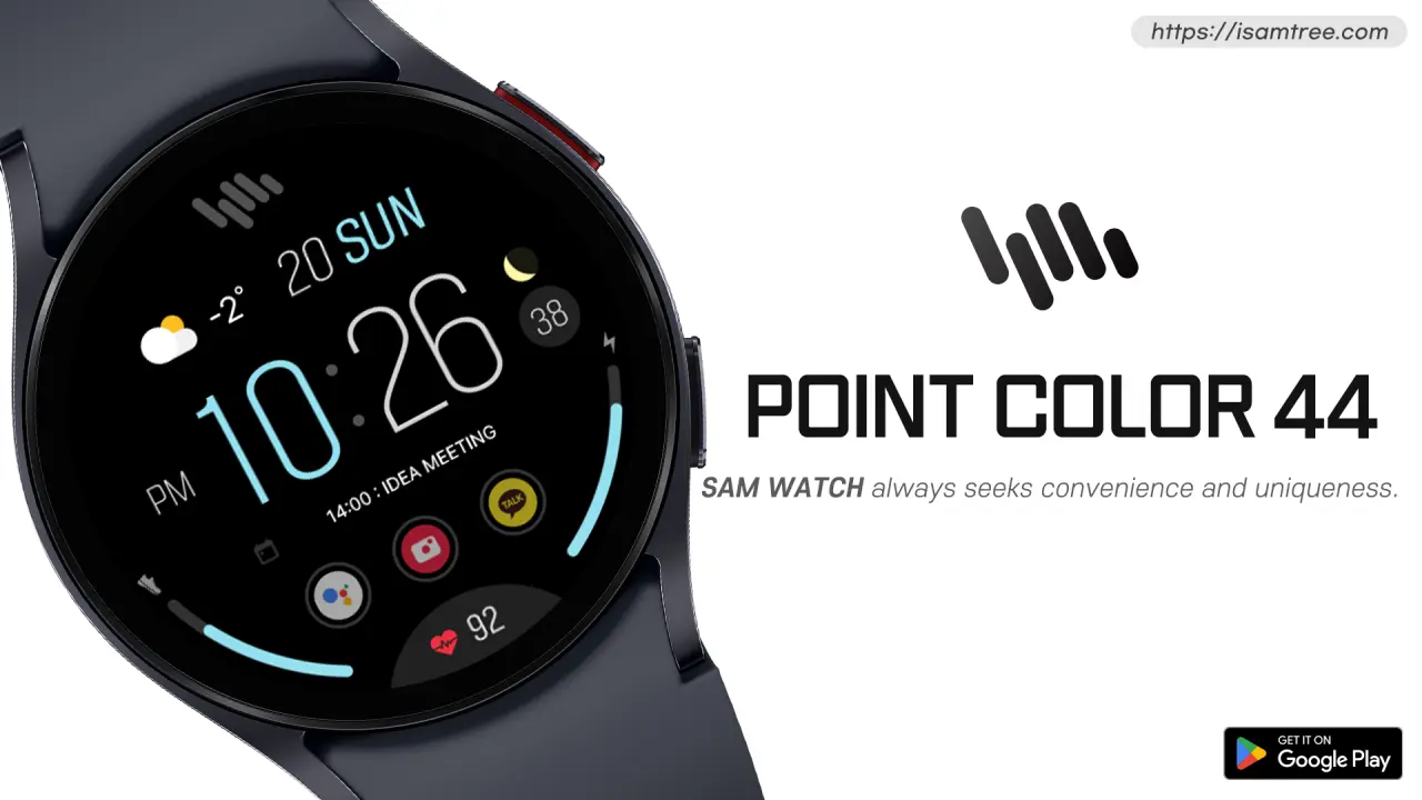 [구글플레이] 갤럭시워치 SamWatch PointColor 44 페이스 (0원) (무료)