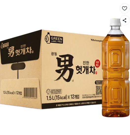 1.png [쿠팡] 광동진한헛개차 무라벨 그린, 1.5L, 12개 (12,900원) (무료)