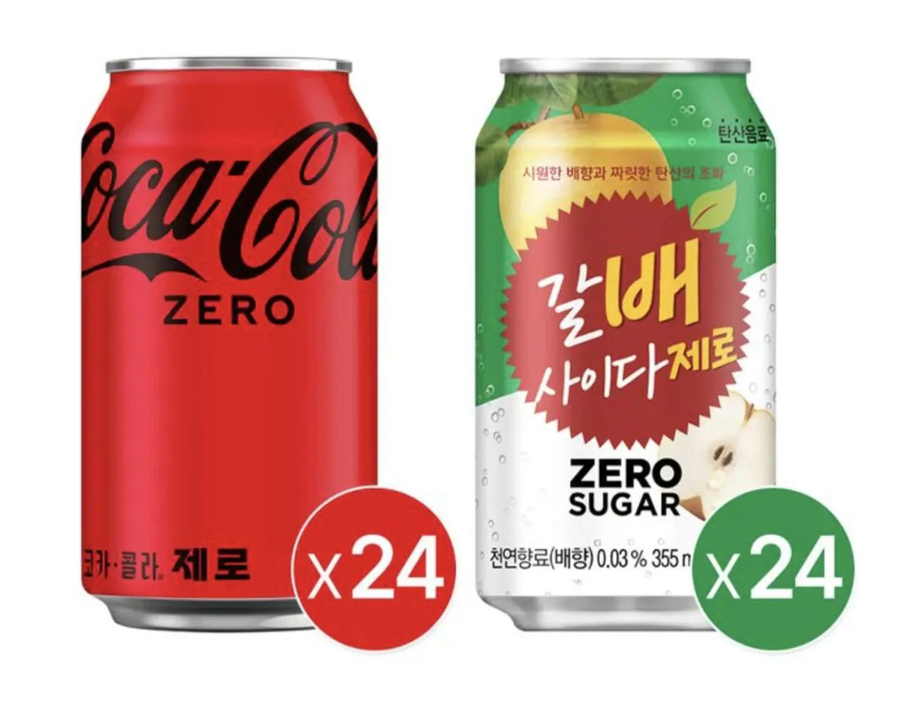 1000069794.jpg [SSG] Coca-Cola Zero 350ml 24 gói + Galbae Cider Zero 355ml 24 gói (Skub Club 25.605 won) (Miễn phí)