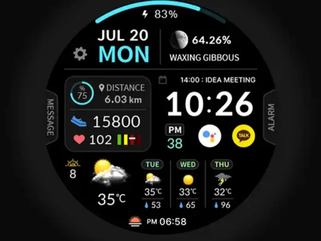 [WearOS] mặt đồng hồ pointcolor đặc trưng của samwatch và 4 loại khác (miễn phí) (miễn phí vận chuyển)