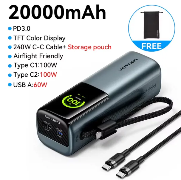 image.png [Ali] Pin phụ Vention 165W 20000mAh ($29,31) (Miễn phí)