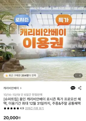 용인 캐리비안베이 로시즌 종일권