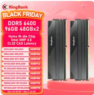 [알리] 킹뱅크 DDR5 96GB (48GBx2) 까만색