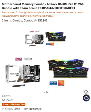 [뉴에그] ASRock B650M Pro RS WiFi + T-FORCE DDR5 8GB X2