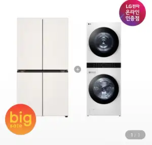 LG 디오스 매직스페이스 냉장고 + LG 트롬 워시타워 (T875MEE111 + W21WAM)