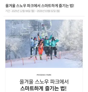 휘닉스파크 스마트패스 리프트권 패키지 