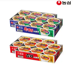 농심 육사김사세트 (육개장사발면 86g X 12입 + 김치사발면 86g X 12입)