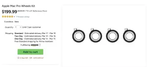 [기타] Apple Mac Pro Wheel Kit 바퀴 4개 세트