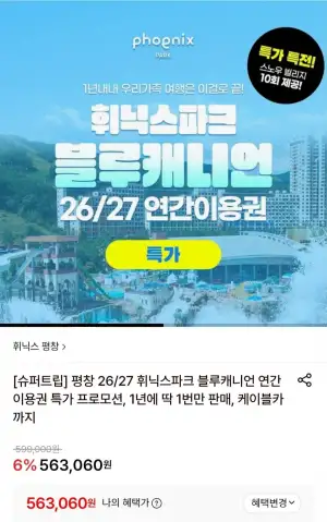 평창 26/27 휘닉스파크 블루캐니언 연간패밀리 이용권