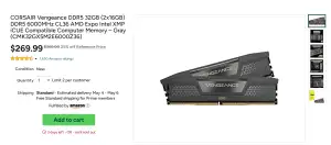 [기타] CORSAIR Vengeance DDR5 32GB (2x16GB) 6000MHz CL36