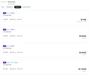 SKT망 알뜰폰 6GB 100분 100건 평생요금제