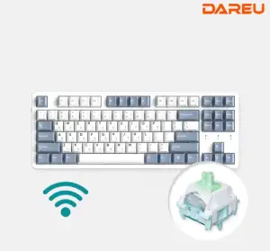 다얼유 EK87PRO 유 무선 기계식 키보드 텐키리스 화이트, 클라우드축