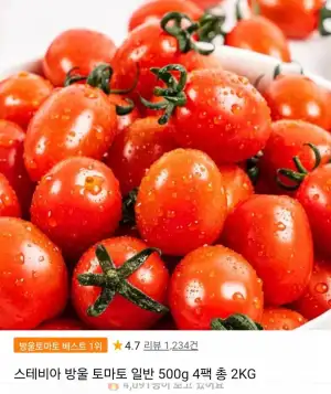 스테비아 방울 토마토 500g x 4팩