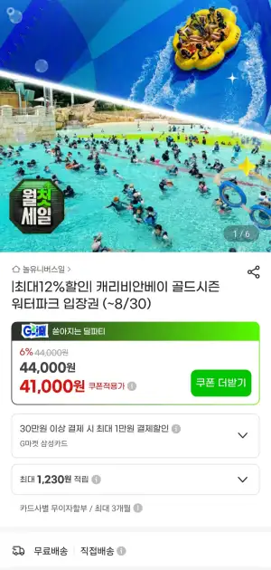 캐리비안베이 골드시즌 워터파크 입장권
