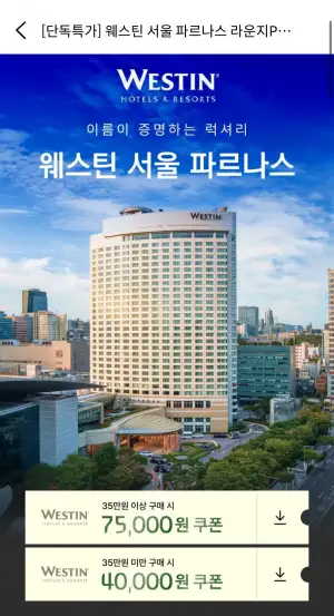 웨스틴 서울 파르나스 라운지PKG