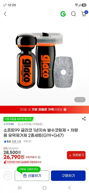 소프트99 글라코 2종세트(G19+G47)