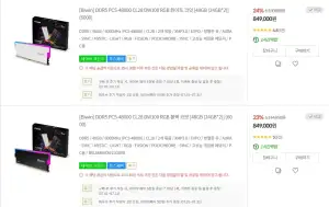 [Biwin] DDR5 CL28-6000 48GB(24GBx2) 화이트/블랙 (신한,농협,우리카드)