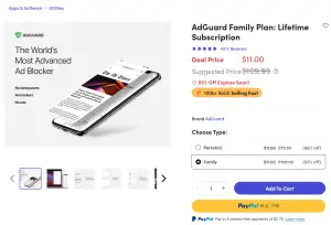 [기타] AdGuard 애드가드 광고차단 평생 플랜 (패밀리/역대가 동률)