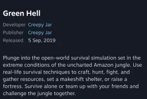 [스팀] Green Hell