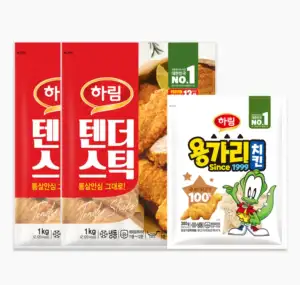 토스페이) 하림 텐더스틱 1kg 2팩 + 용가리치킨 300g 1팩