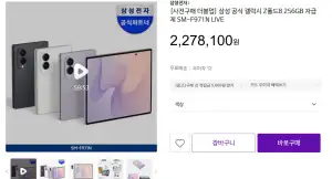 삼성 전자 갤럭시 폴드 와이드 8 512GB 