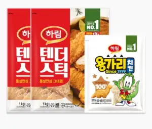 하림 텐더스틱 1kg 2팩 + 용가리치킨 300g 1팩