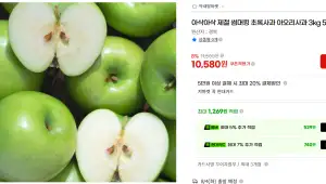 [지마켓] 아삭아삭 제철 썸머킹 초록사과 아오리사과 3kg(10.580/무베)