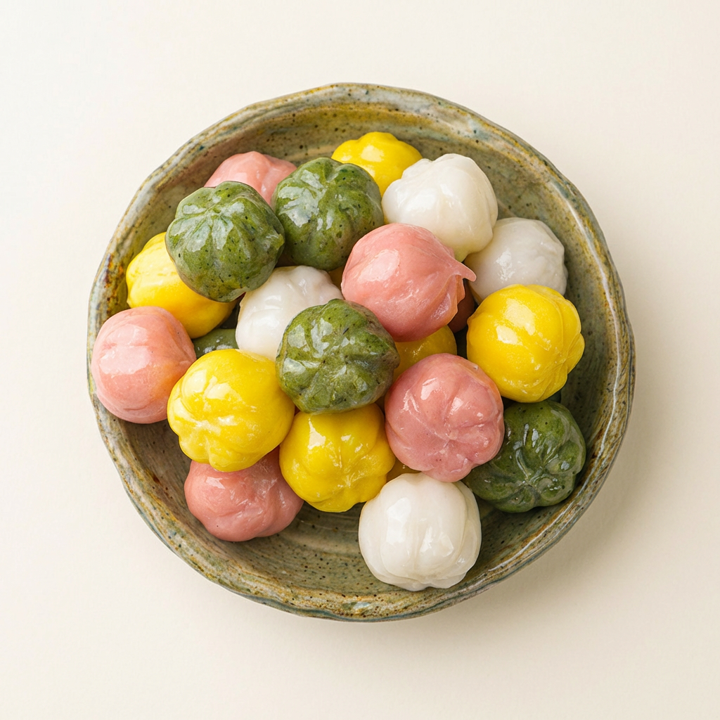 Chilseong Market Palace Rice Cake House Bánh gạo mật ong bốn màu, 1kg, 2 miếng