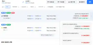 부산-나고야 1030-1102 대한항공