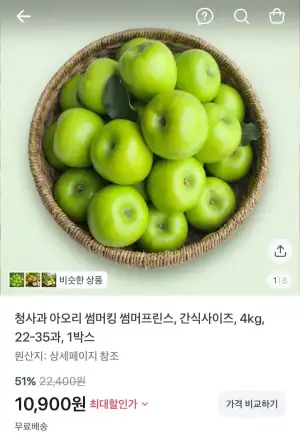 청사과 아오리 썸머킹 4kg
