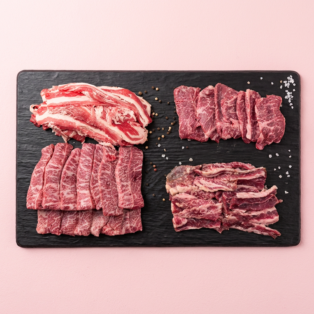 Set đĩa bò nóng hổi, thăn bò 300g + 200g thịt phi lê + 200g thịt quạt + thịt sườn 200g + 300g thịt ba chỉ bò 1,2kg, 1 bộ