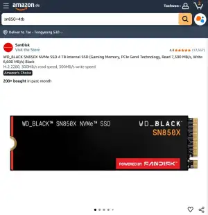 [독마존]SN850X 4TB 직구