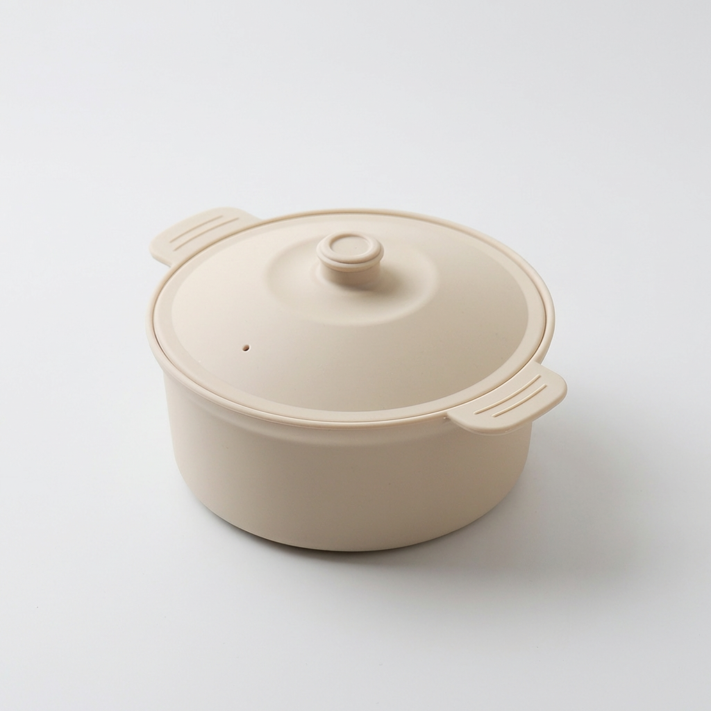 Tủ hấp silicon đa năng Calocook, tròn, kem cát, 600ml, 1 miếng
