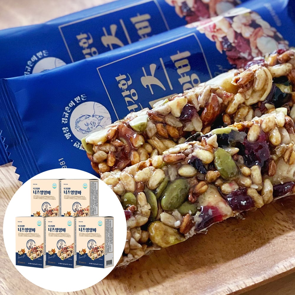 Thanh dinh dưỡng các loại hạt tốt cho sức khỏe Kim Gyu-heun Hangwa, 125g, 5 miếng, 5 hộp